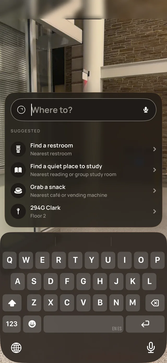 The Where to? search with suggested places